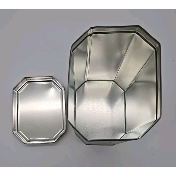 Vintage Hexagon Shaped Cookie Candy Storage Tin with Fruit Design - Picture 10 of 12